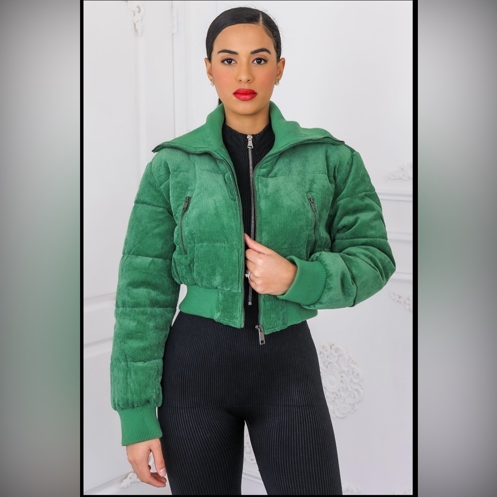 5. Keep Up With Me Corduroy Full Zipper Puffer Jacket - Picture 7 of 7
